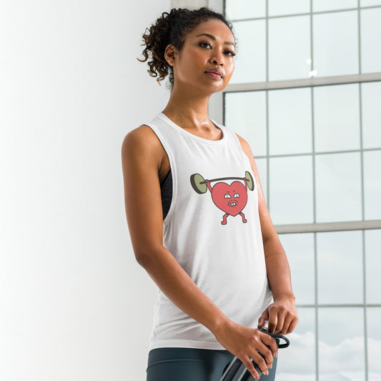 Ladies' Muscle Tank Heart Weightlifting - Fitness Gym Apparel