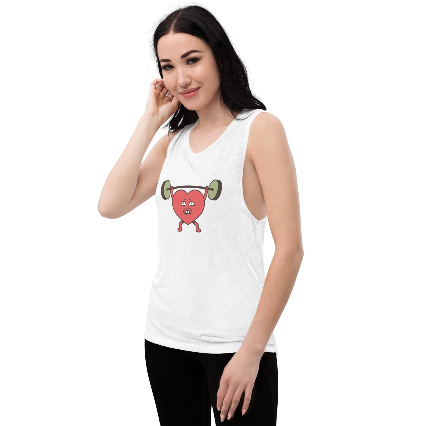 Ladies' Muscle Tank Heart Weightlifting - Fitness Gym Apparel