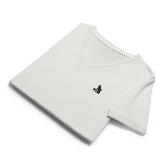Women's Weightlifting T-Shirt - Relaxed V-Neck for Comfort and Performance -