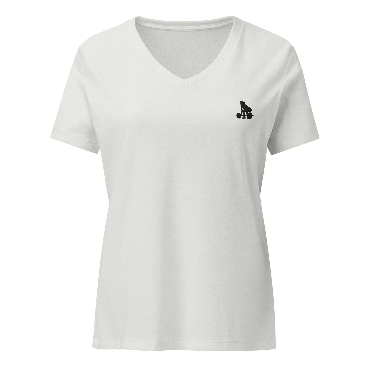 Women's Weightlifting T-Shirt - Relaxed V-Neck for Comfort and Performance -