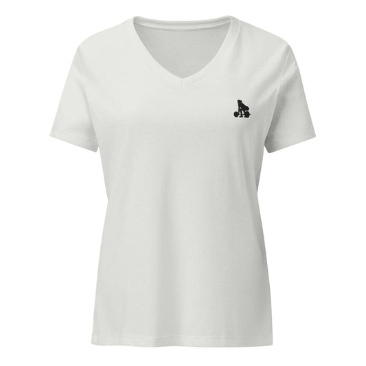 Women's Weightlifting T-Shirt - Relaxed V-Neck for Comfort and Performance -